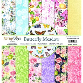 Paper pad 30.5x30.5cm Butterfly meadow p/12vel