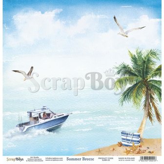 Scrappapier Summer Breeze 30.5x30.5cm strandtas p/vel
