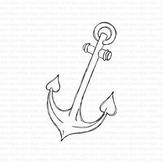 Stamp Doodled Anchor 30x51mm p/st rubber unmounted