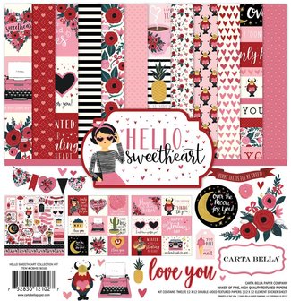 Paper pad 30,5x30,5cm Hello Sweetheart collection kit p/12vel