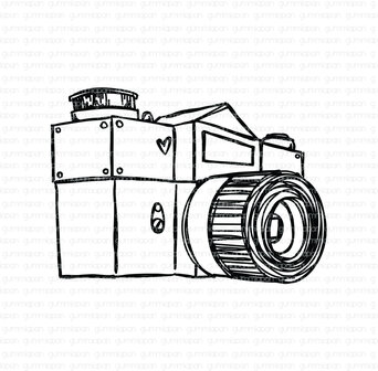 Stamp doodled camera 49x35mm p/st rubber unmounted