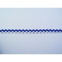 Lint kobaltblauw zigzag band Hip-line 8mm p/m
