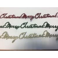 Lint zilver handgeschreven Merry Christmas 20mm p/mtr