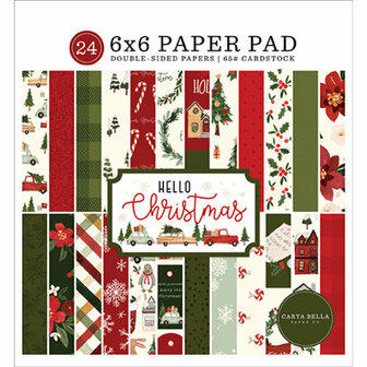 Paper pad 15x15cm Hello Christmas p/24vel