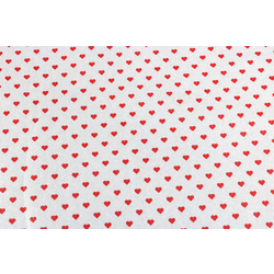 Vloeipapier wit/rood 50x70cm p/10vel hartjes 