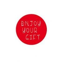 Sticker rood enjoy your gift p/20st 40mm