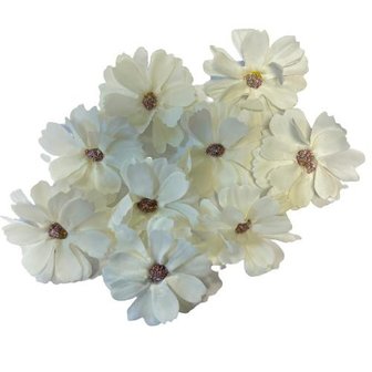 Bloemen met stamper 4.5cm p/9st creme