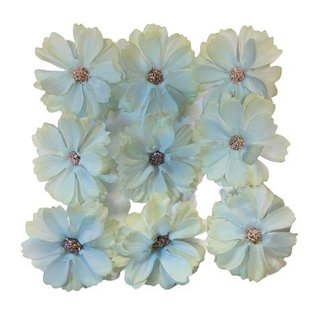 Bloemen met stamper 4.5cm p/9st lichtblauw