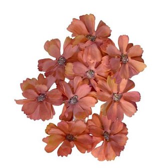 Bloemen met stamper 4.5cm p/9st oudroze