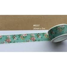 Masking tape groen/roze romantische bloem 20mm p/5m 