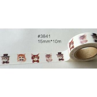 Masking tape kattenkoppen 15mm p/10m