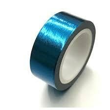 Masking tape glimmend folie 15mm p/10m blauw
