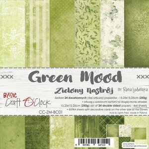 Paper pad Green Mood 15.25x15.25cm p/24vel