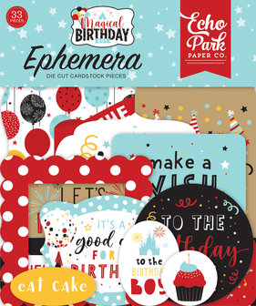 Cardstock Ephemera Magical Birthday rood p/33st