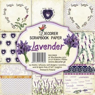 Paper pad Lavender 15x15cm p/24vel