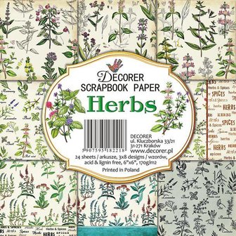 Paper pad Herbs 15x15cm p/24vel