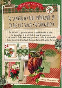 Stansblok Traditional Christmas A4 p/12 vel