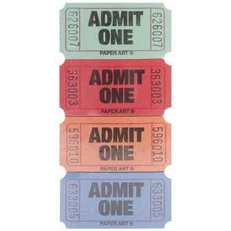 Admit tickets 2.5x5.5cm blauw p/30st