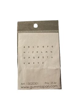 Stamp alfabet 3mm p/st rubber unmounted