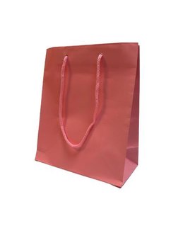 Draagtas 27x37x12cm p/12st roze papier met koord