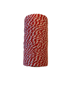 Touw rood/wit 2mm p/100mtr bakery twine