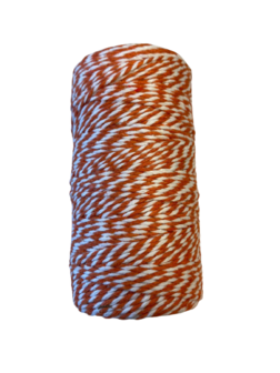 Touw oranje/wit 2mm p/100mtr bakery twine