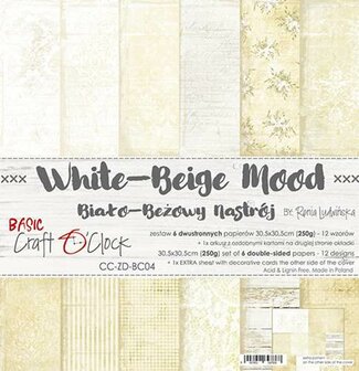 Paper pad 30.5x30.5cm White Mood p/6vel