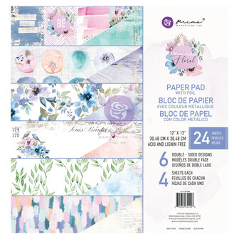 Paper pad 30.5x30.5cm Watercolor Floral p/24vel