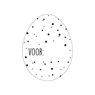 Sticker Ei voor: 34x45mm p/20st wit