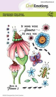 Clear stamps A6 Bugs &amp; flowers2 p/st