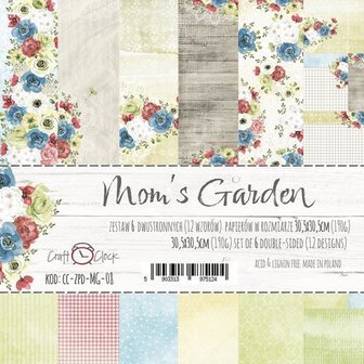 Paper pad 30.5x30.5cm Mom&#039;s Garden p/6vel