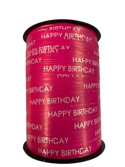 Krullint roze 10mm p/250mtr Happy Birthday