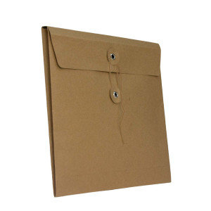 Envelop kraft 11+2.5x22cm+klep japanse sluiting p/5st bruin