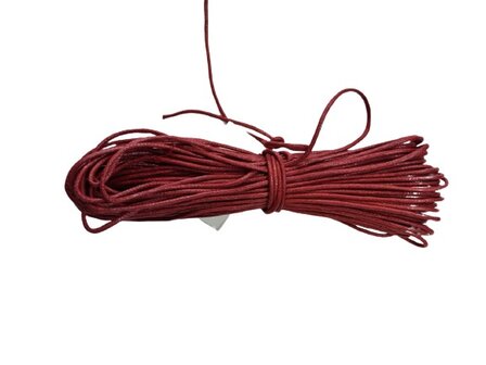 Wax koord bordeaux rood 1.5mm p/20mtr