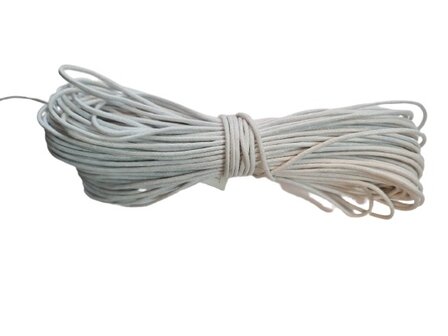 Wax koord wit 1.5mm p/20mtr