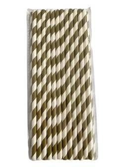 Rietjes goud streep p/25st