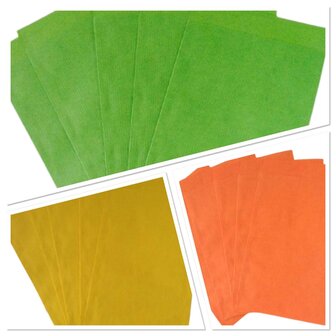 Zakken geel/groen/oranje 7x13cm p/50st papier
