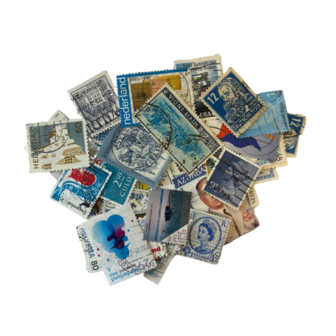 Postzegel set blauw p/50st