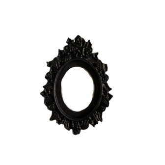 Ornament zwart open lijst 6.5x5cm p/st 