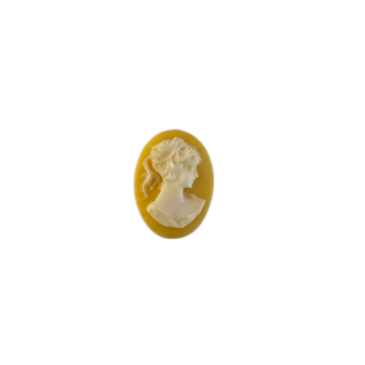 Cameo geel/wit dame 2.5x2cm p/st