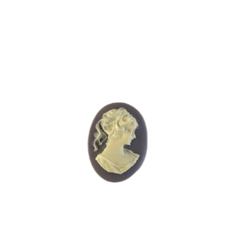 Cameo lila/wit dame 2.5x2cm p/st