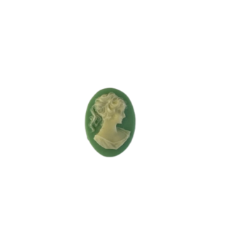 Cameo turquoise/wit dame 2.5x2cm p/st