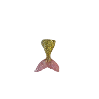 Flatback goud/roze zeemeermin staart 3x4cm p/st