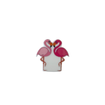 Flatback flamingo paar 3x3cm p/st lichtroze/donkerroze
