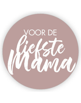 Sticker voor de liefste mama 65mm p/10st roze groot