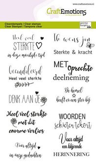 Clear stamps A6 Condoleance teksten p/st