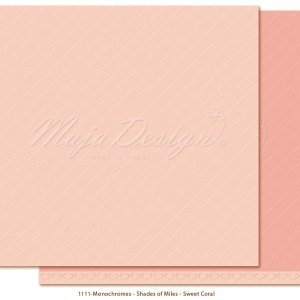 Scrappapier Sweet coral Shades of Miles 30.5x30.5cm p/vel monochromes