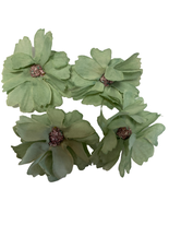 Bloemen vintage groen met stamper 4.5cm p/9st