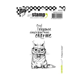 Stamp simple elegance poes met bril frans A7 p/st rubber