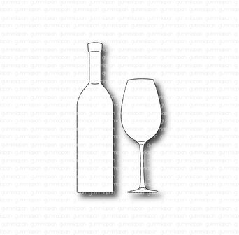 Stans wijnfles &amp; wijnglas p/st
